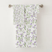 Minimalistische violette Blumen Badhandtuch Set (Insitu)
