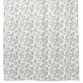 Minimalistische violette Blumen Duschvorhang (Vorderseite)