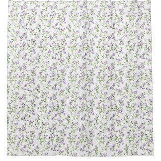 Minimalistische violette Blumen Duschvorhang
