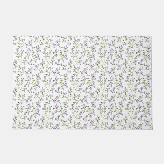 Minimalistische violette Blumen Fußmatte (Vorderseite)
