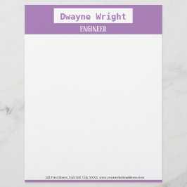 Minimalistische violette lila und weiße Farbe Briefbogen