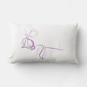 Minimalistische violette Rosen-Lendenkissen Lendenkissen