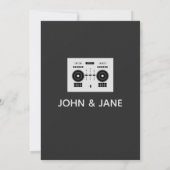 Minimalistische Virtual DJ Wedding - Charcoal Einladung (Rückseite)