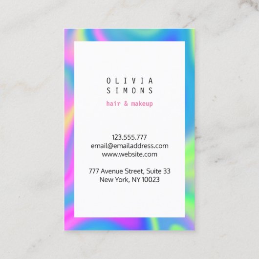 Minimalistische Visitenkarte (Rückseite)