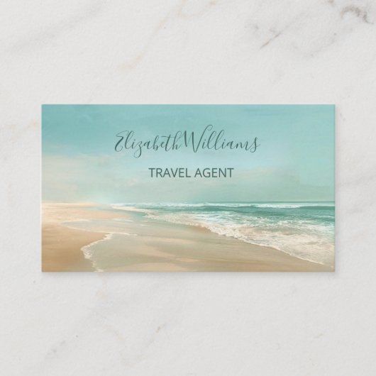 Minimalistische Visitenkarte an der Küste (Vorderseite)