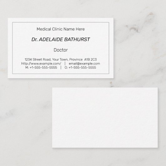 Minimalistische Visitenkarte des Facharztes für Ge (Vorne/Hinten)