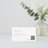 Minimalistische Visitenkarte | Eleganter QR-Code (Stehend Vorderseite)