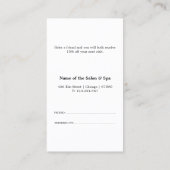 Minimalistische Visitenkarte Empfehlungskarte (Rückseite)