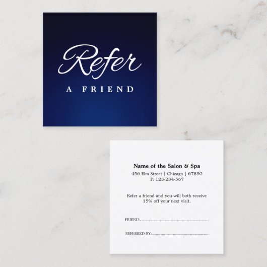 Minimalistische Visitenkarte Empfehlungskarte (Vorne/Hinten)