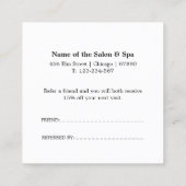 Minimalistische Visitenkarte Empfehlungskarte (Rückseite)