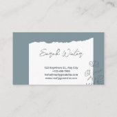 Minimalistische Visitenkarte für geripptes Papier (Rückseite)