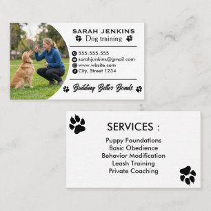 Minimalistische Visitenkarte für Hundetrainer 
