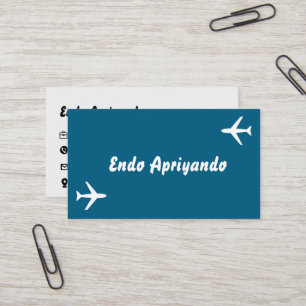 Minimalistische Visitenkarte für Reisen - Blau