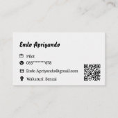 Minimalistische Visitenkarte für Reisen - Blau (Rückseite)