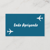 Minimalistische Visitenkarte für Reisen - Blau (Vorderseite)