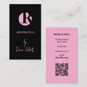 Minimalistische Visitenkarte für Schwarz/Rosa (Vorne/Hinten)