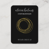 Minimalistische Visitenkarte für schwarzen Schmuck (Vorderseite)