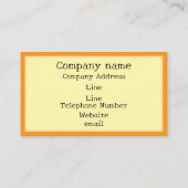 Minimalistische Visitenkarte für Senfgelb und Crem (Rückseite)