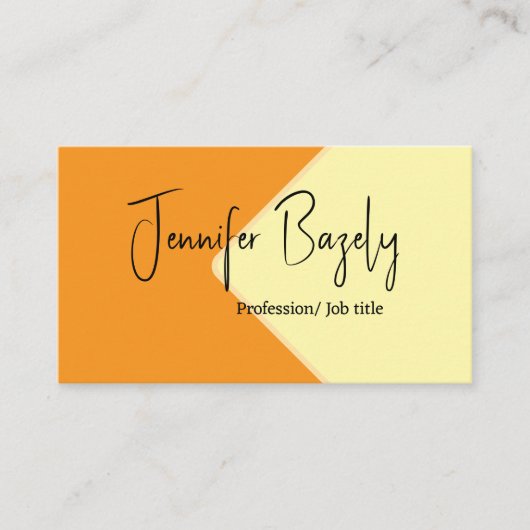 Minimalistische Visitenkarte für Senfgelb und Crem (Vorderseite)