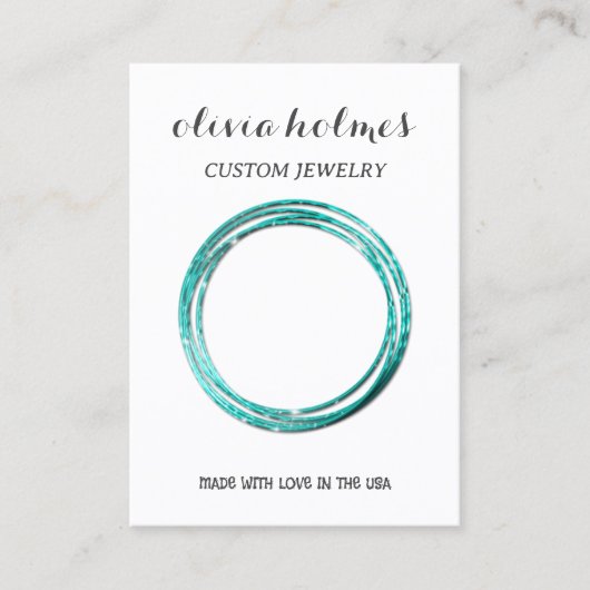 Minimalistische Visitenkarte für Weißschmuck (Vorderseite)