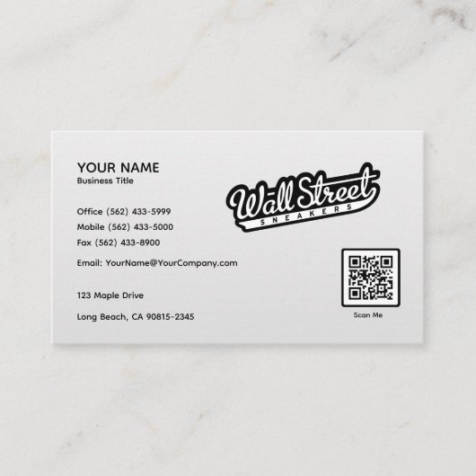 Minimalistische Visitenkarte für Weißwäsche (Vorderseite)