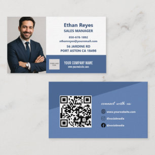 Minimalistische Visitenkarte QR-Code Social Medias
