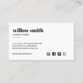 Minimalistische Visitenkarte Telefonnummerkarte (Rückseite)