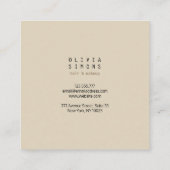 Minimalistische Visitenkarten Quadratische Visitenkarte (Rückseite)