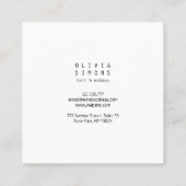 Minimalistische Visitenkarten Quadratische Visitenkarte (Rückseite)