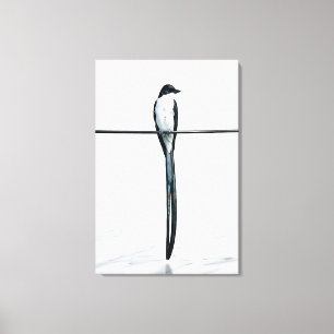 Minimalistische Vogel auf Draht Fotografie Leinwanddruck