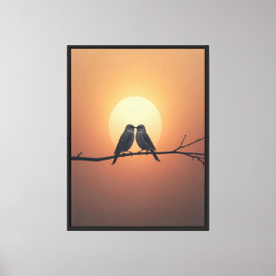 Minimalistische Vogel-Heimdekoration auf gespannte Leinwanddruck