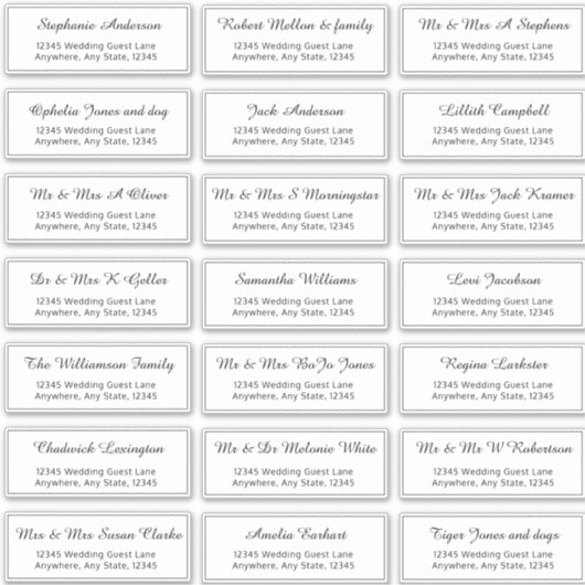 Minimalistische Voradressierte Gastadresse Aufkleber (Vorderseite)