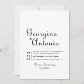 Minimalistische Vorder- und Rückseite Einladung (Vorderseite)