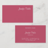 Minimalistische Vorlage Elegant Rot Moderne Einfac Visitenkarte (Vorne/Hinten)