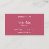 Minimalistische Vorlage Elegant Rot Moderne Einfac Visitenkarte (Rückseite)