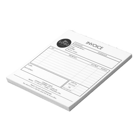 Minimalistische Vorlage für benutzerdefinierte Rec Notizblock (Rotiert)