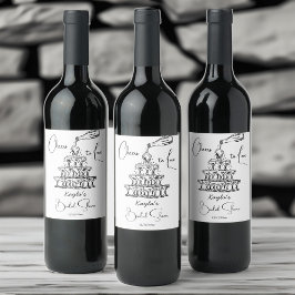 Minimalistische Vorlage für den handgezogenen Cham Weinetikett