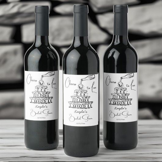 Minimalistische Vorlage für den handgezogenen Cham Weinetikett