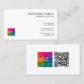 Minimalistische Vorlage für QR-Logos für Unternehm Visitenkarte (Vorne/Hinten)