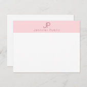 Minimalistische Vorlage für rosafarbene Monogramm (Vorne/Hinten)