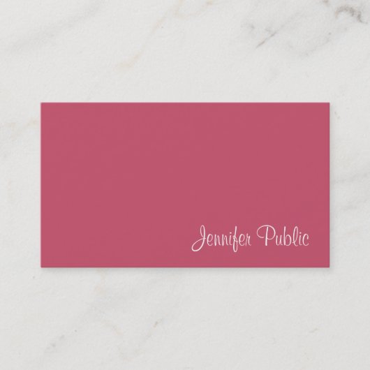 Minimalistische Vorlage Moderne Elegante Rot Einfa Visitenkarte (Vorderseite)