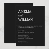 Minimalistische Vorlage zur Einladung von Hochzeit (Vorne/Hinten)