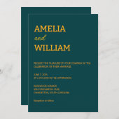 Minimalistische Vorlage zur Einladung von Hochzeit (Vorne/Hinten)