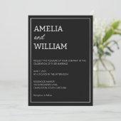 Minimalistische Vorlage zur Einladung von Hochzeit (Stehend Vorderseite)