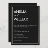 Minimalistische Vorlage zur Einladung von Hochzeit (Vorne/Hinten)