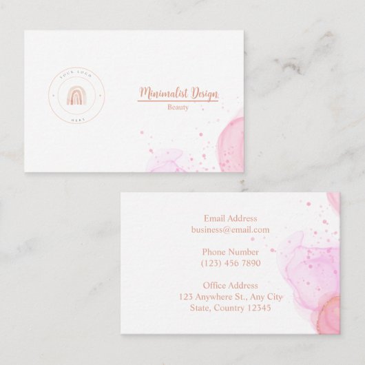 MINIMALISTISCHE VORLAGENWASSERKARTE VISITENKARTE (Vorne/Hinten)