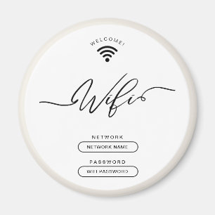 Minimalistische W-LAN-Zone in Weiß und Beige Magnet