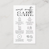 Minimalistische Wachs Melts Sicherheitshinweise Ka Visitenkarte (Vorderseite)