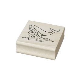 Minimalistische Wal-Linienkunst – Ozeantier Gummistempel