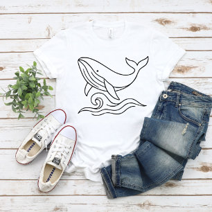Minimalistische Wal-Linienkunst – Ozeantier T-Shirt